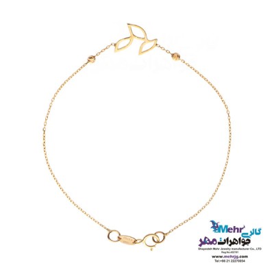 نمای دوم دستبند طلا - طرح برگ