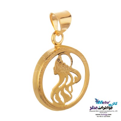 نمای دوم آویز طلا - طرح نیمرخ