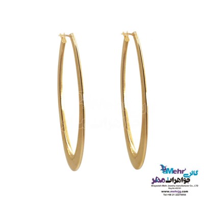 نمای دوم گوشواره طلا - طرح هندسی - بیضی