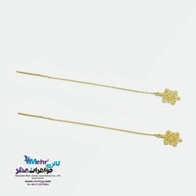 نمای دوم گوشواره طلا - طرح برف