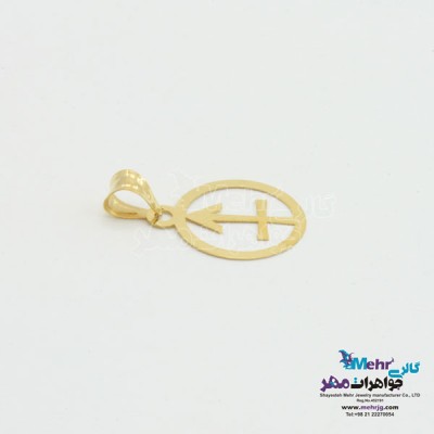 نمای دوم آویز طلا - طرح ماه تولد یونانی