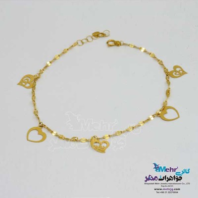 نمای دوم پابند طلا - طرح قلب