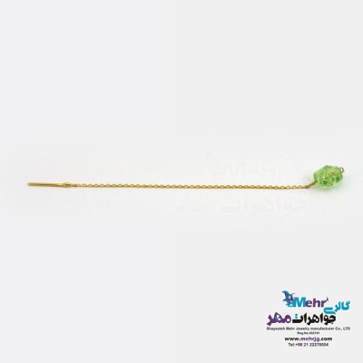 نمای دوم گوشواره طلا - سنگ سواروسکی گل