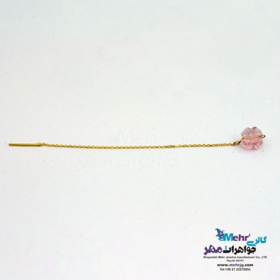 نمای دوم گوشواره طلا - طرح سوارسکی گل