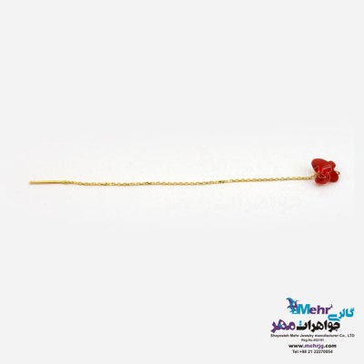 نمای دوم گوشواره طلا - سنگ سواروسکی پروانه