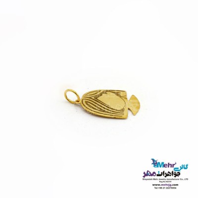 نمای دوم آویز طلا - طرح گیسو