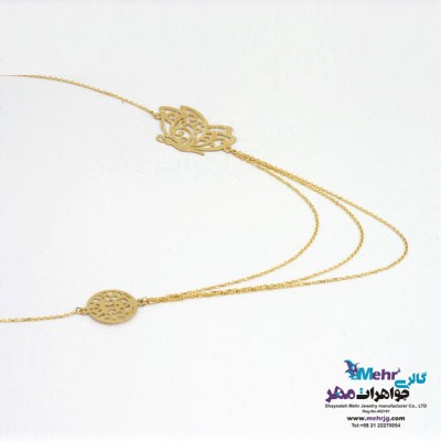 نمای دوم گردنبند طلا - طرح پروانه
