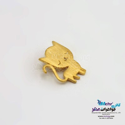 نمای دوم آویز طلا - طرح گربه
