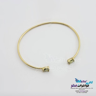 نمای دوم دستبند النگویی طلا - طرح اشکی