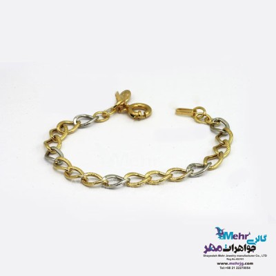 نمای دوم دستبند طلا - طرح حلقه های تودرتو