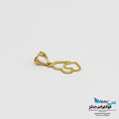 نمای دوم آویز طلا - طرح دو قلب
