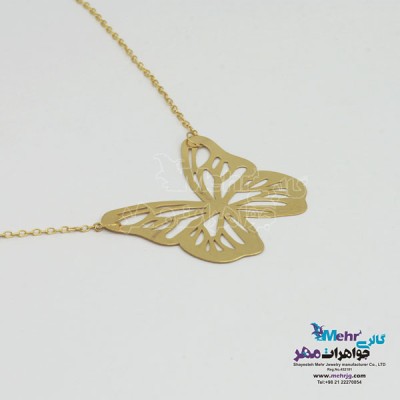 نمای دوم گردنبند طلا - طرح پروانه