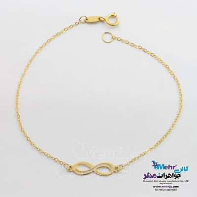 نمای دوم دستبند طلا - طرح بی نهایت