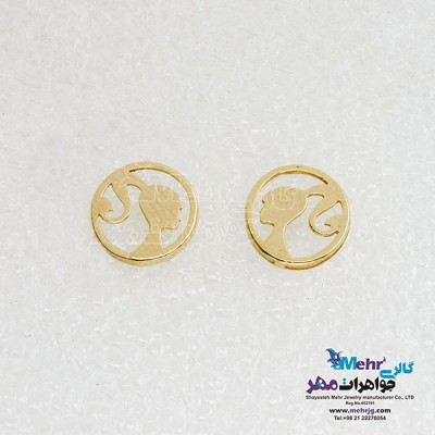 نمای دوم گوشواره طلا - طرح دختر