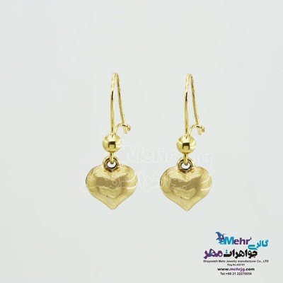 نمای دوم گوشواره طلا - طرح قلب