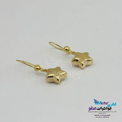 نمای دوم گوشواره طلا - طرح ستاره