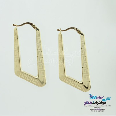 نمای دوم گوشواره حلقه ای طلا - طرح ورساچه