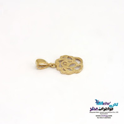 نمای دوم آویز طلا - طرح گل