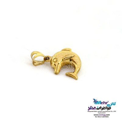 نمای دوم آویز طلا - طرح دلفین