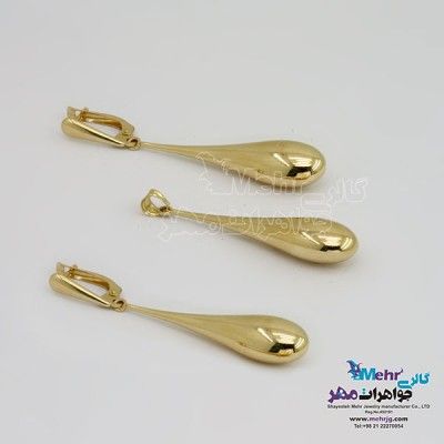 نمای دوم نیم ست طلا - آویز و گوشواره - طرح اشک