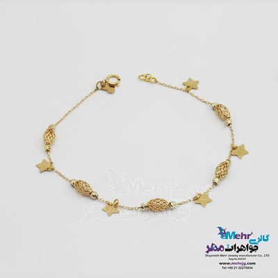 نمای دوم دستبند طلا - طرح ستاره