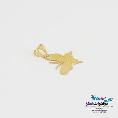 نمای دوم آویز طلا - طرح پروانه