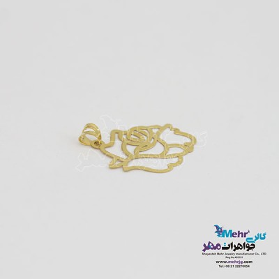 نمای دوم آویز طلا - طرح گل