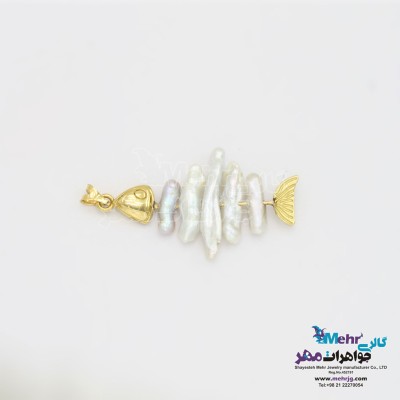 نمای دوم آویز طلا - طرح ماهی