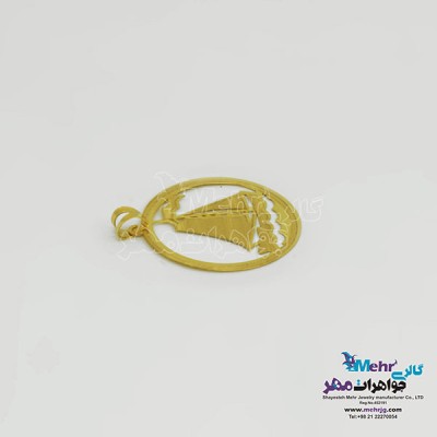 نمای دوم آویز طلا - طرح کشتی