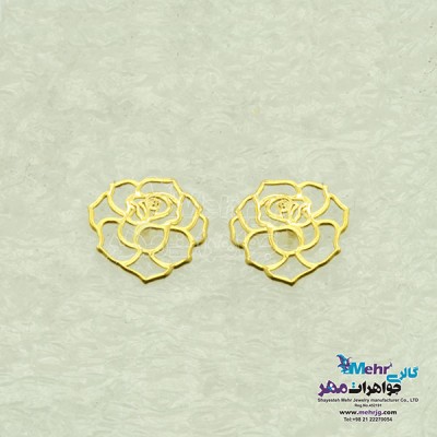 نمای دوم گوشواره طلا - طرح گل