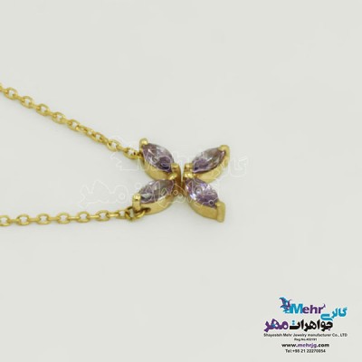نمای دوم گردنبند طلا - طرح گل