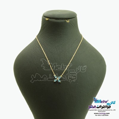 نمای دوم گردنبند طلا - طرح گل
