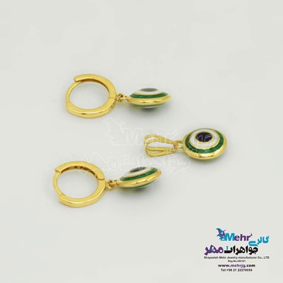 نمای دوم نیم ست طلا - آویز و گوشواره - طرح چشم نظر