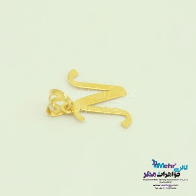 نمای دوم آویز طلا - طرح حروف لاتین N