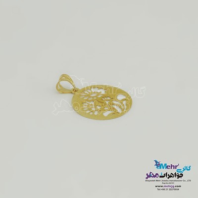 نمای دوم آویز طلا - طرح گل