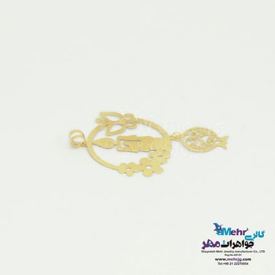 نمای دوم آویز طلا - طرح شاعرانه