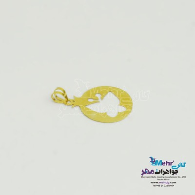 نمای دوم آویز طلا - طرح پروانه