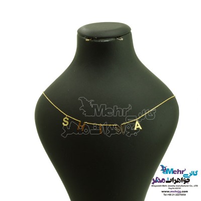 نمای دوم گردنبند طلا - طرح اسم شیما