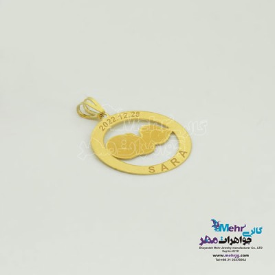 نمای دوم آویز طلا - طرح نوزاد