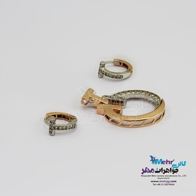 نمای دوم نیم ست طلا - آویز و گوشواره - طرح تیفانی