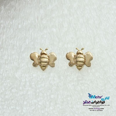 نمای دوم گوشواره طلا - طرح زنبور