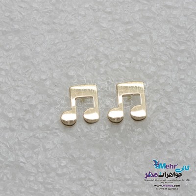 نمای دوم گوشواره طلا - طرح نت موسیقی