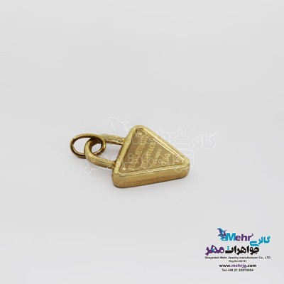 نمای دوم آویز طلا - طرح قفل