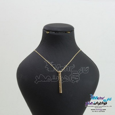 نمای دوم گردنبند طلا - طرح مکعب عشق
