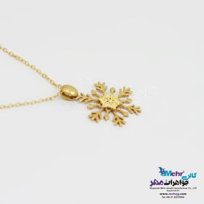 نمای دوم گردنبند طلا - طرح برف