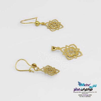 نمای دوم نیم ست طلا – آویز و گوشواره - طرح اسلیمی