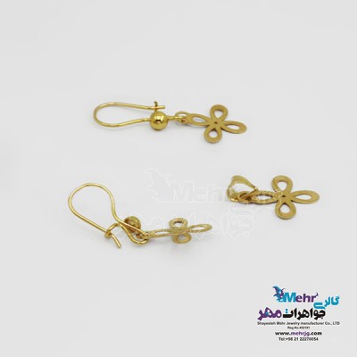 نمای دوم نیم ست طلا – آویز و گوشواره - طرح گل