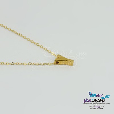 نمای دوم گردنبند طلا – طرح حروف لاتین