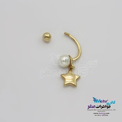 نمای دوم پیرسینگ طلا – طرح ستاره