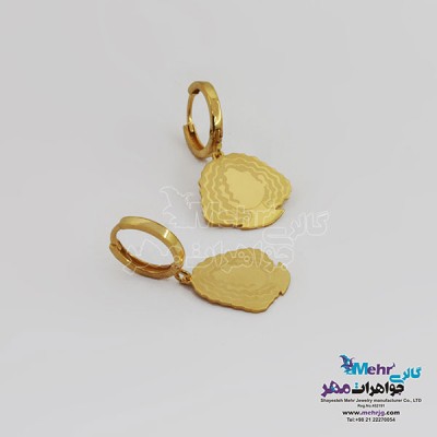 نمای دوم گوشواره گیره ای طلا - طرح گیسو